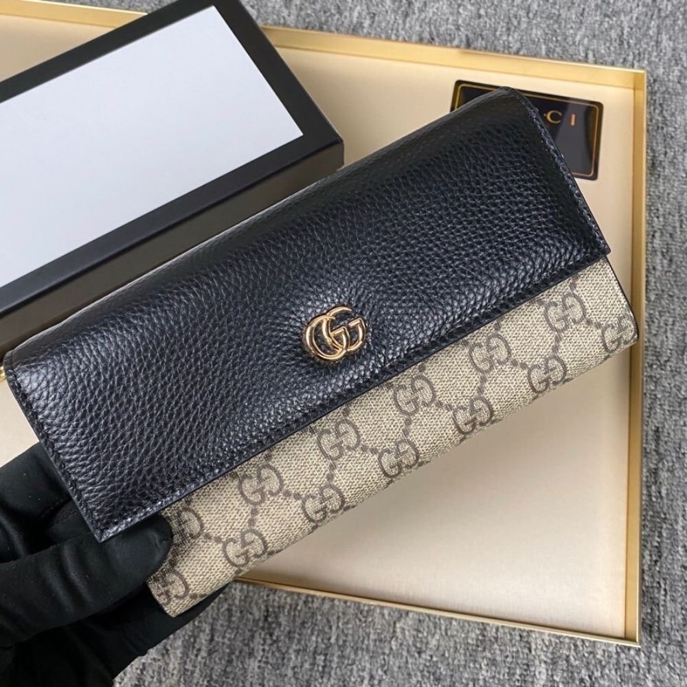 Gucci Marmont Bicolor Wallet On Chain Beige Ebony 19Cm 546585 AAE5E 1069