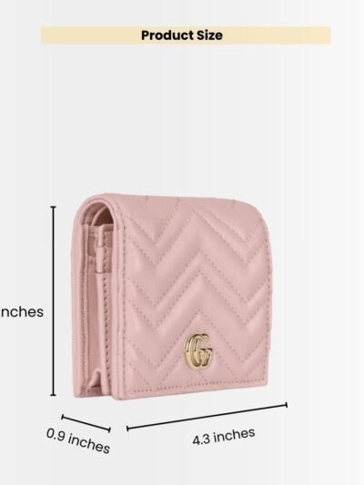Gucci Marmont Card Case Wallet Pink 11Cm 466492 AAGJE 5825