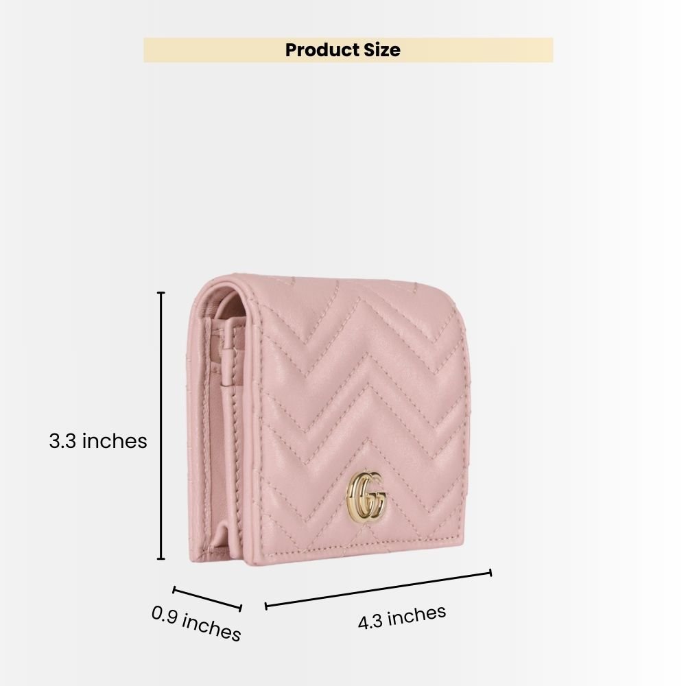 Gucci Marmont Card Case Wallet Pink 11Cm 466492 AAGJE 5825