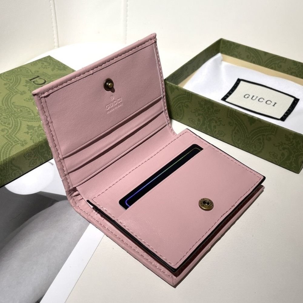 Gucci Marmont Card Case Wallet Pink 11Cm 466492 AAGJE 5825