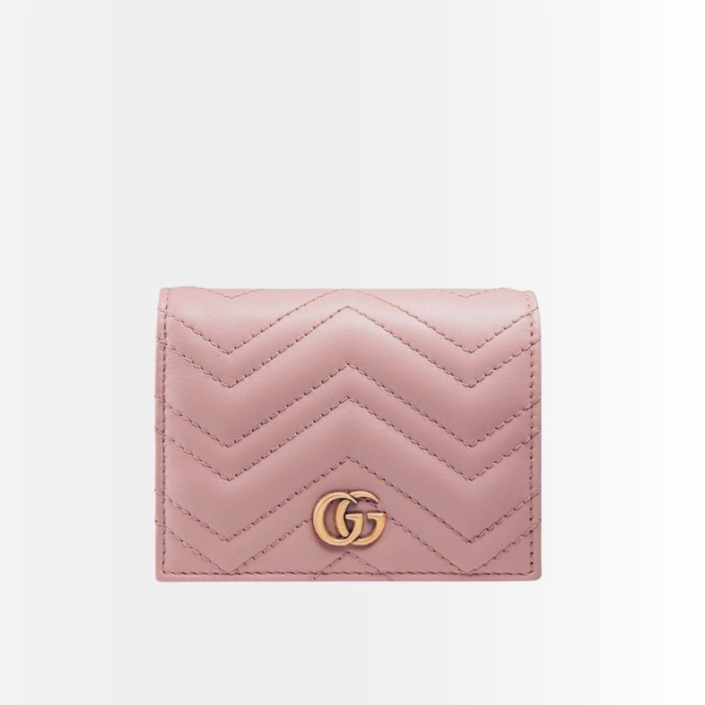 Gucci Marmont Card Case Wallet Pink 11Cm 466492 AAGJE 5825