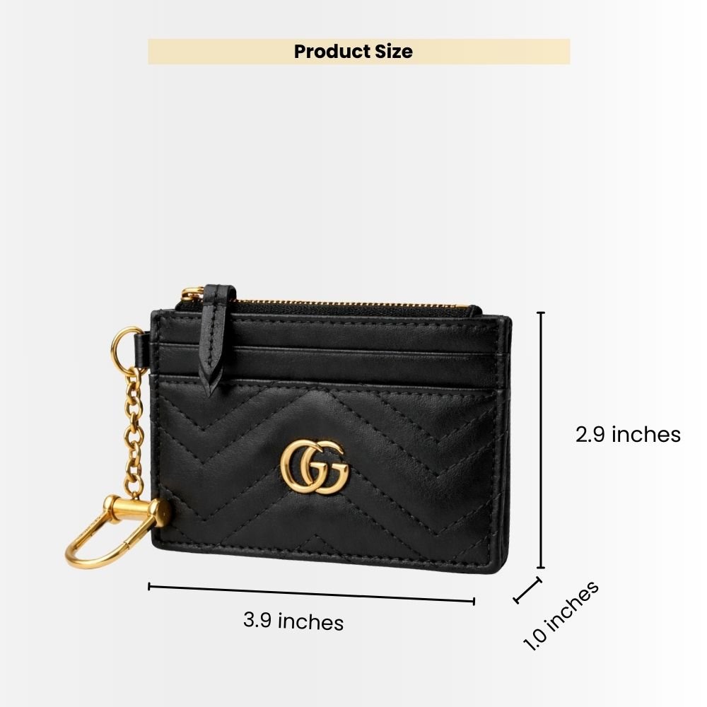 Gucci Marmont Keychain Wallet Black 10Cm