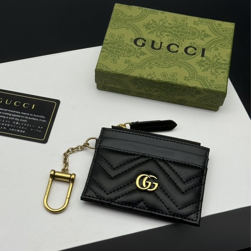 Gucci Marmont Keychain Wallet Black 10Cm