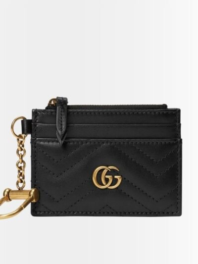 Gucci Marmont Keychain Wallet Black 10Cm