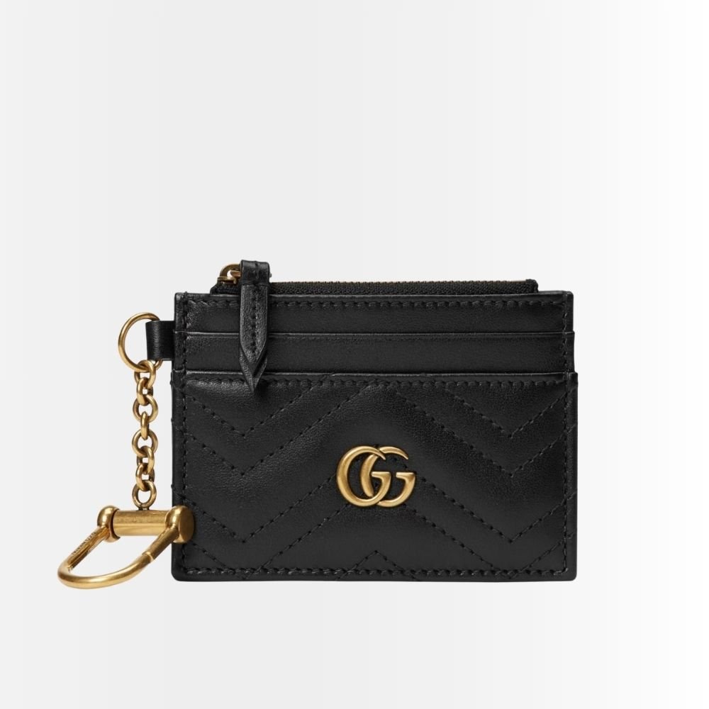 Gucci Marmont Keychain Wallet Black 10Cm