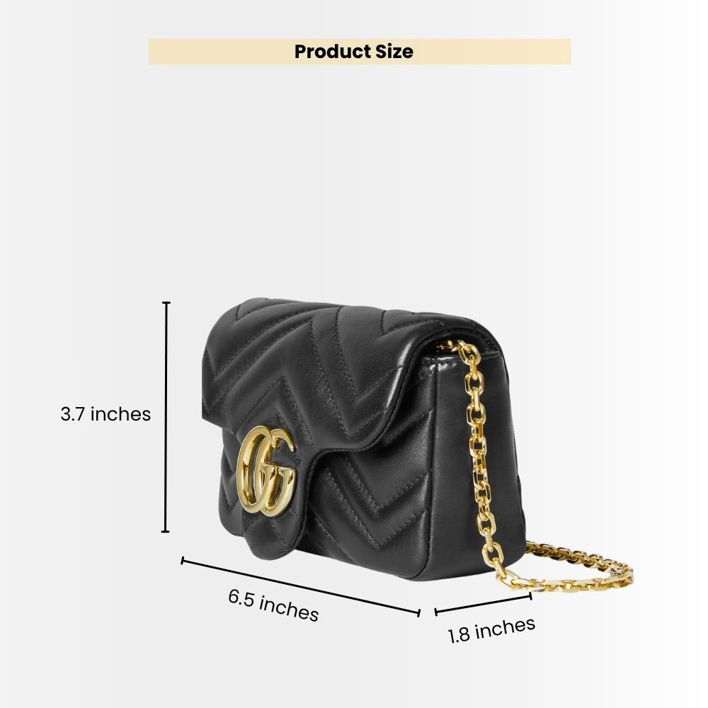 Gucci Marmont Mini Matelassé Shoulder Bag Black 16Cm 841290 AAFAX 1000