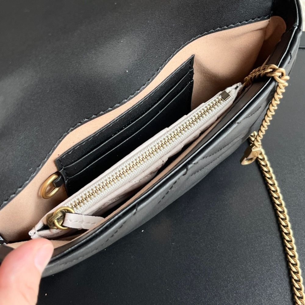Gucci Marmont Mini Matelassé Shoulder Bag Black 16Cm 841290 AAFAX 1000