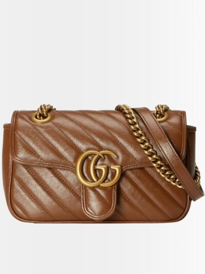 Gucci Marmont Mini Matelasse Shoulder Bag Brown 22Cm 446744 0OLFT 2535