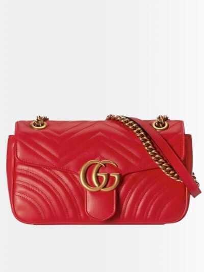 Gucci Marmont Small Matelasse Shoulder Bag Red 22Cm 446744 0OLFT 2535