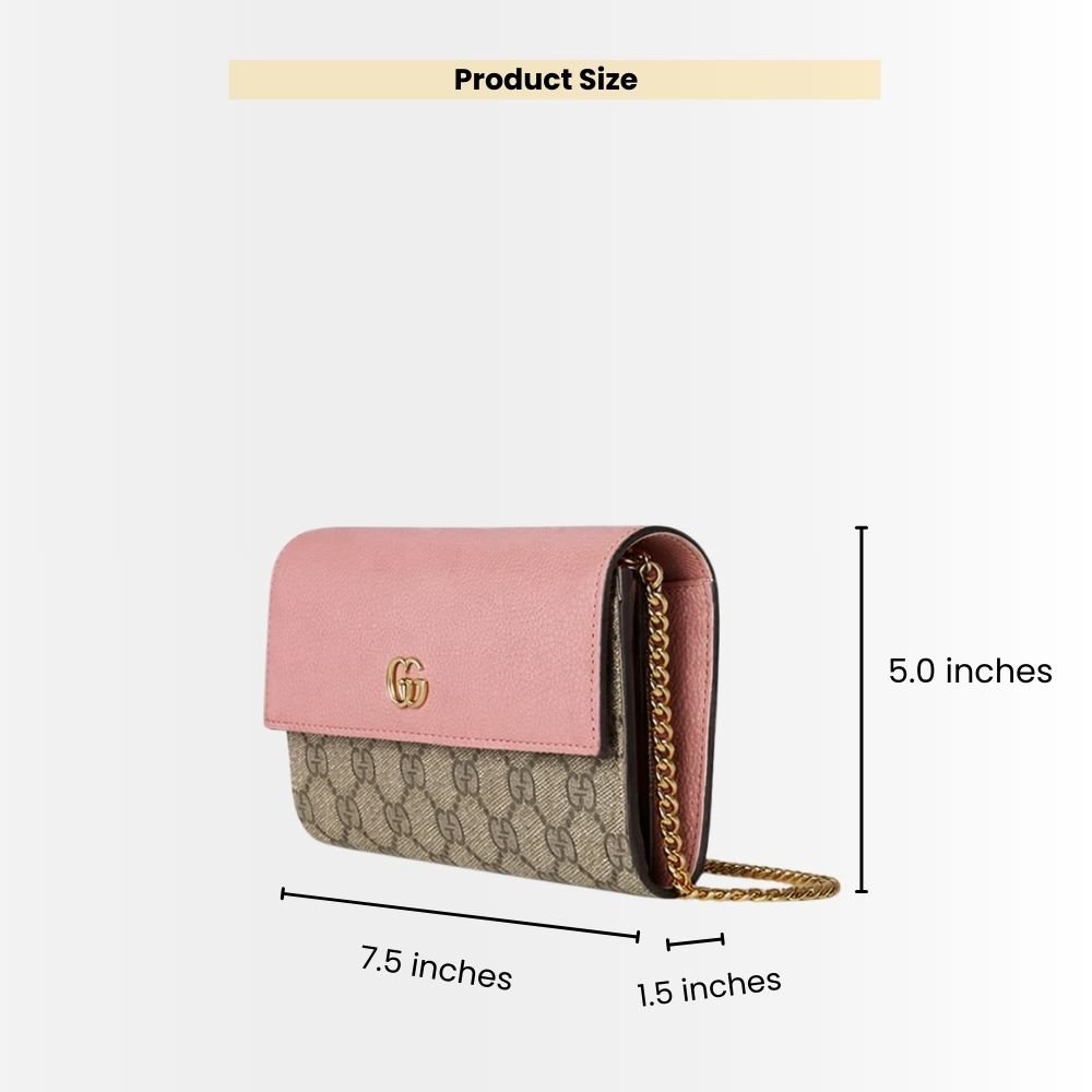 Gucci Marmont Wallet With Chain Pink 19Cm 456116 17WAG 5788