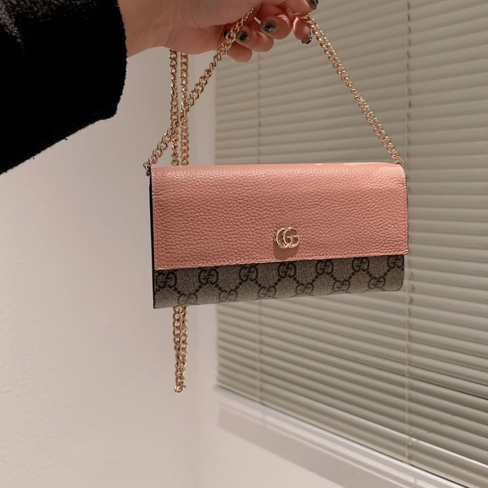 Gucci Marmont Wallet With Chain Pink 19Cm 456116 17WAG 5788