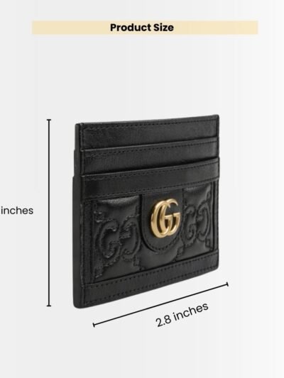 Gucci Matelassé Card Case Black 9Cm 723790 UM8LG 1000