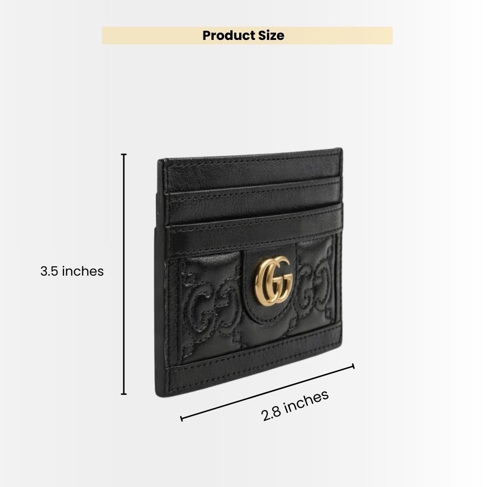 Gucci Matelassé Card Case Black 9Cm 723790 UM8LG 1000