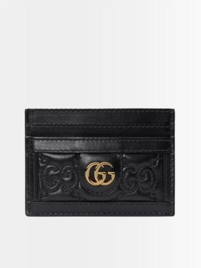 Gucci Matelassé Card Case Black 9Cm 723790 UM8LG 1000