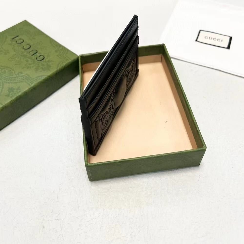 Gucci Matelassé Card Case Black 9Cm 723790 UM8LG 1000