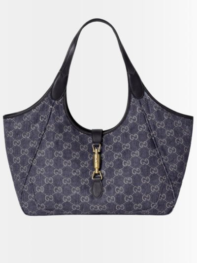 Gucci Mercato Medium Tote Bag GG Canvas Denim Blue 35cm