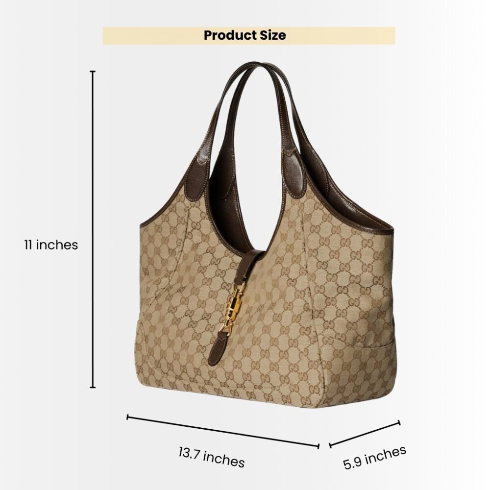 Gucci Mercato Medium Tote Bag Sand And Brown GG Canvas 35cm 866645 FAFV2 9651