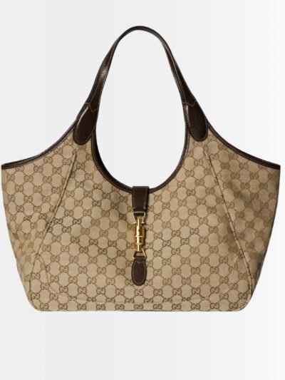 Gucci Mercato Medium Tote Bag Sand And Brown GG Canvas 35cm 866645 FAFV2 9651