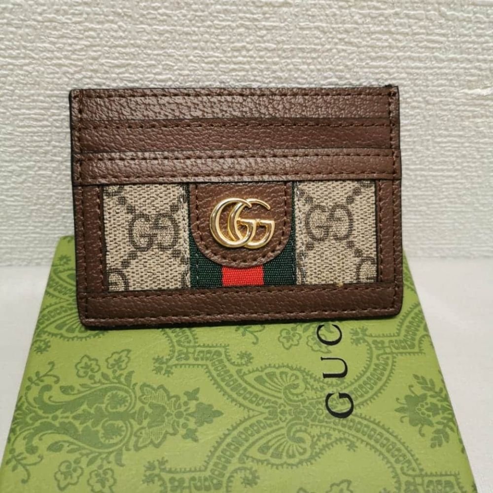 Gucci Ophidia Card Case Dark Brown 9Cm