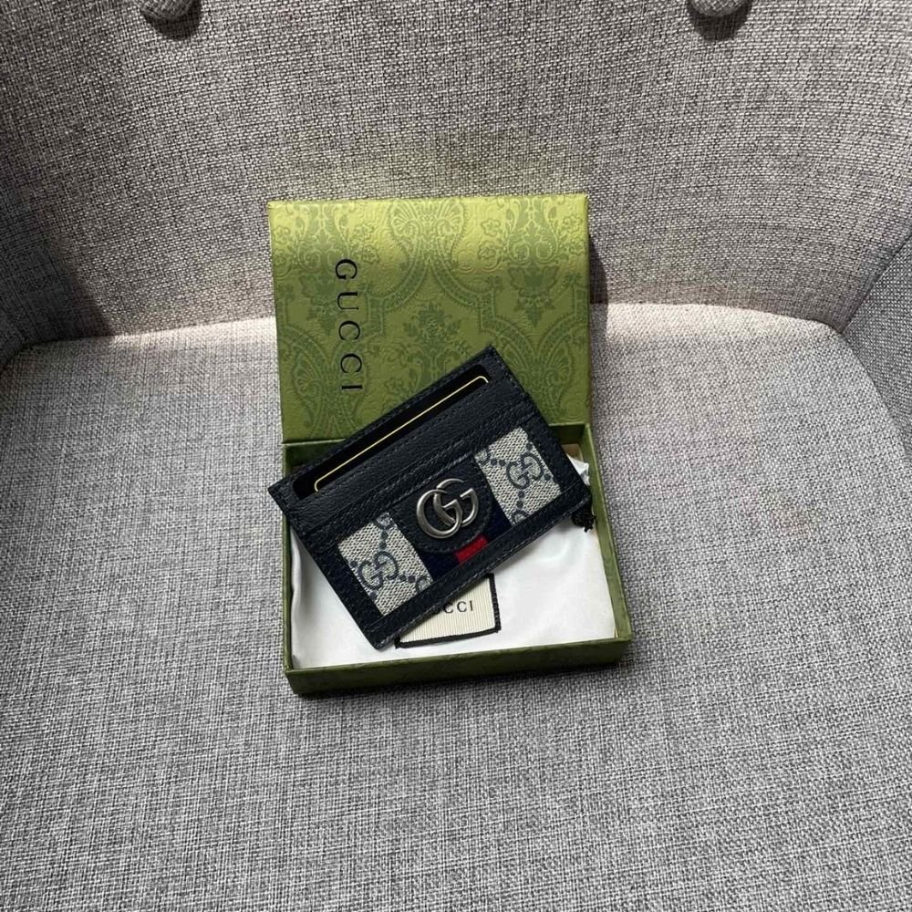 Gucci Ophidia Card Case Monogram Supreme Black 9Cm 523159 96LWN 4076