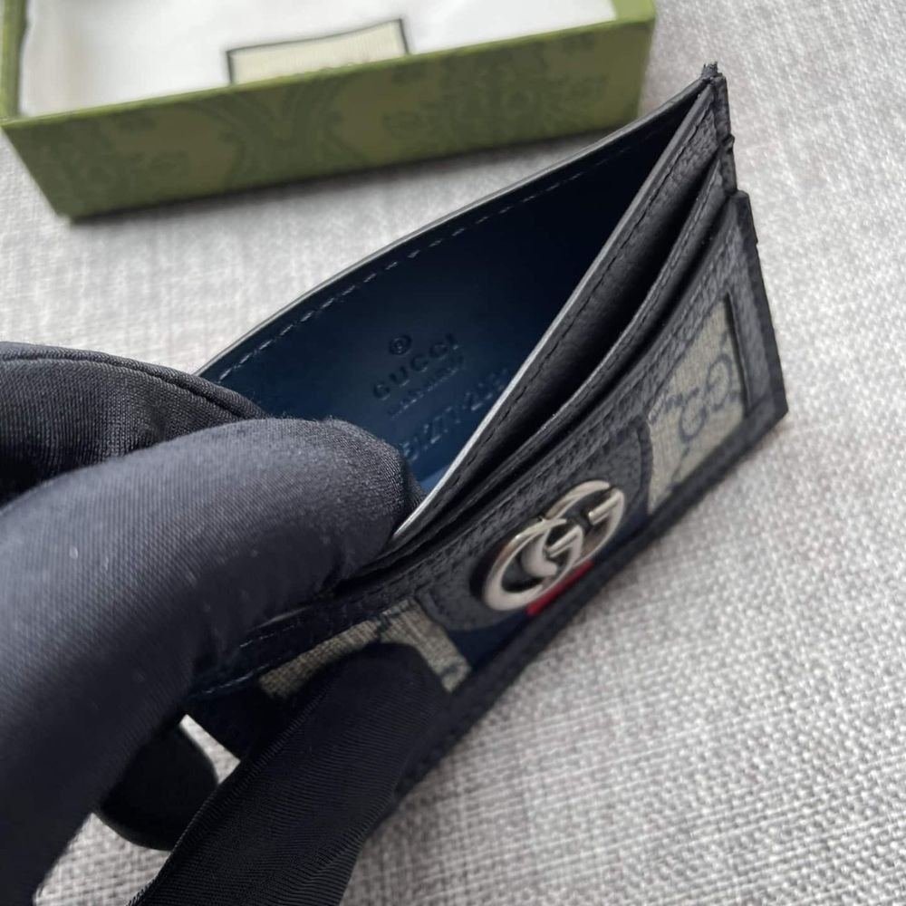 Gucci Ophidia Card Case Monogram Supreme Black 9Cm 523159 96LWN 4076