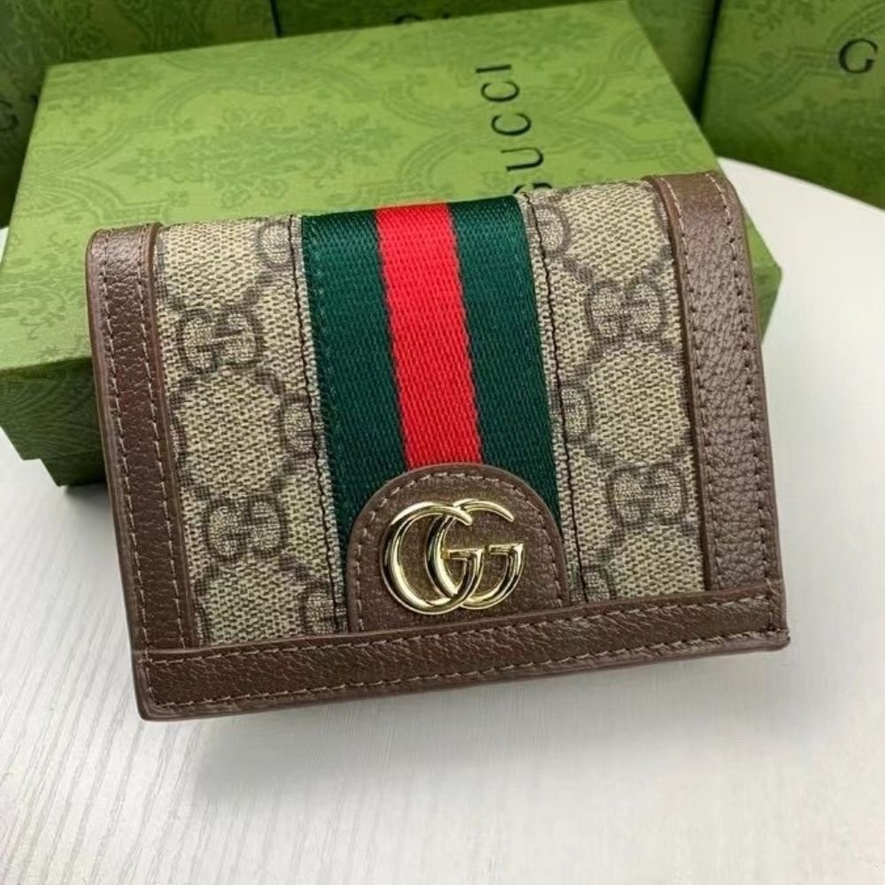 Gucci Ophidia Card Case Wallet Supreme Brown 11Cm 523155 96IWG 8745