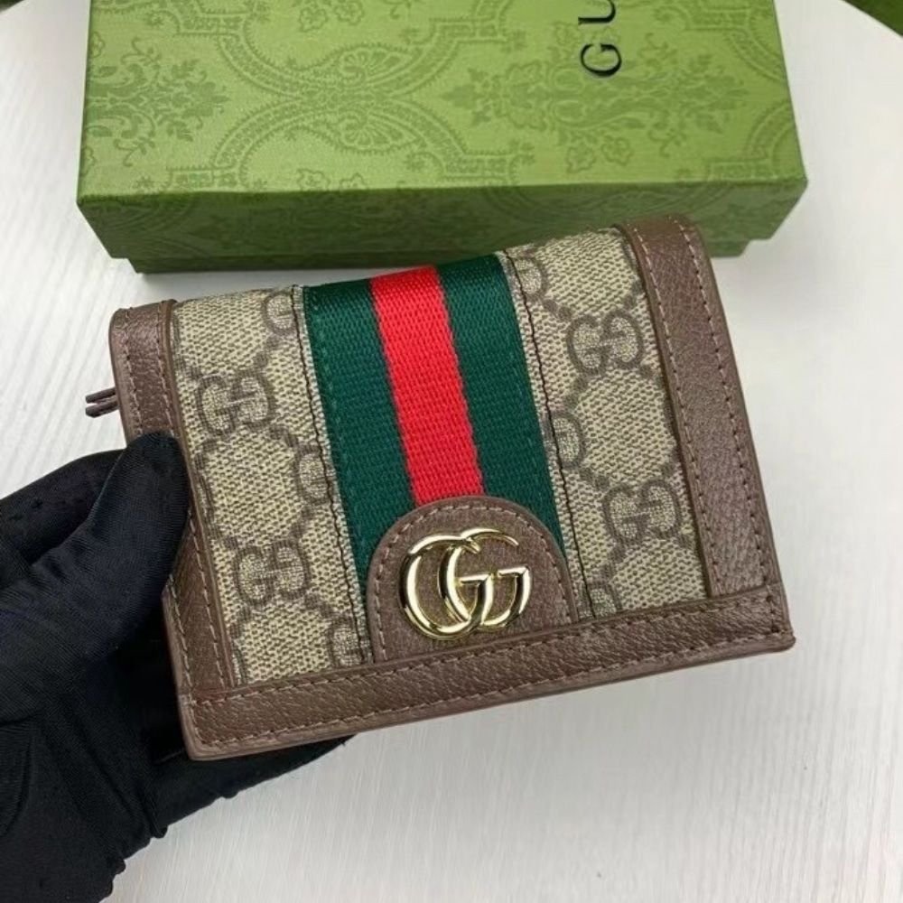 Gucci Ophidia Card Case Wallet Supreme Brown 11Cm 523155 96IWG 8745