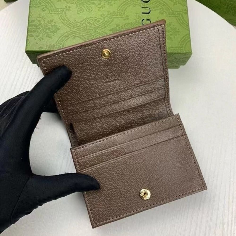 Gucci Ophidia Card Case Wallet Supreme Brown 11Cm 523155 96IWG 8745