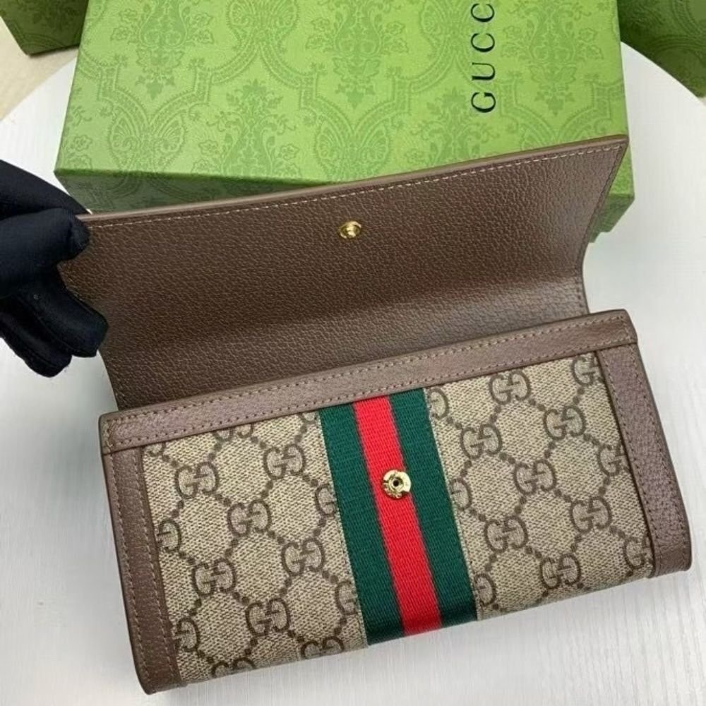 Gucci Ophidia Continental Wallet Brown Supreme 19Cm 523153 96LWG 8745