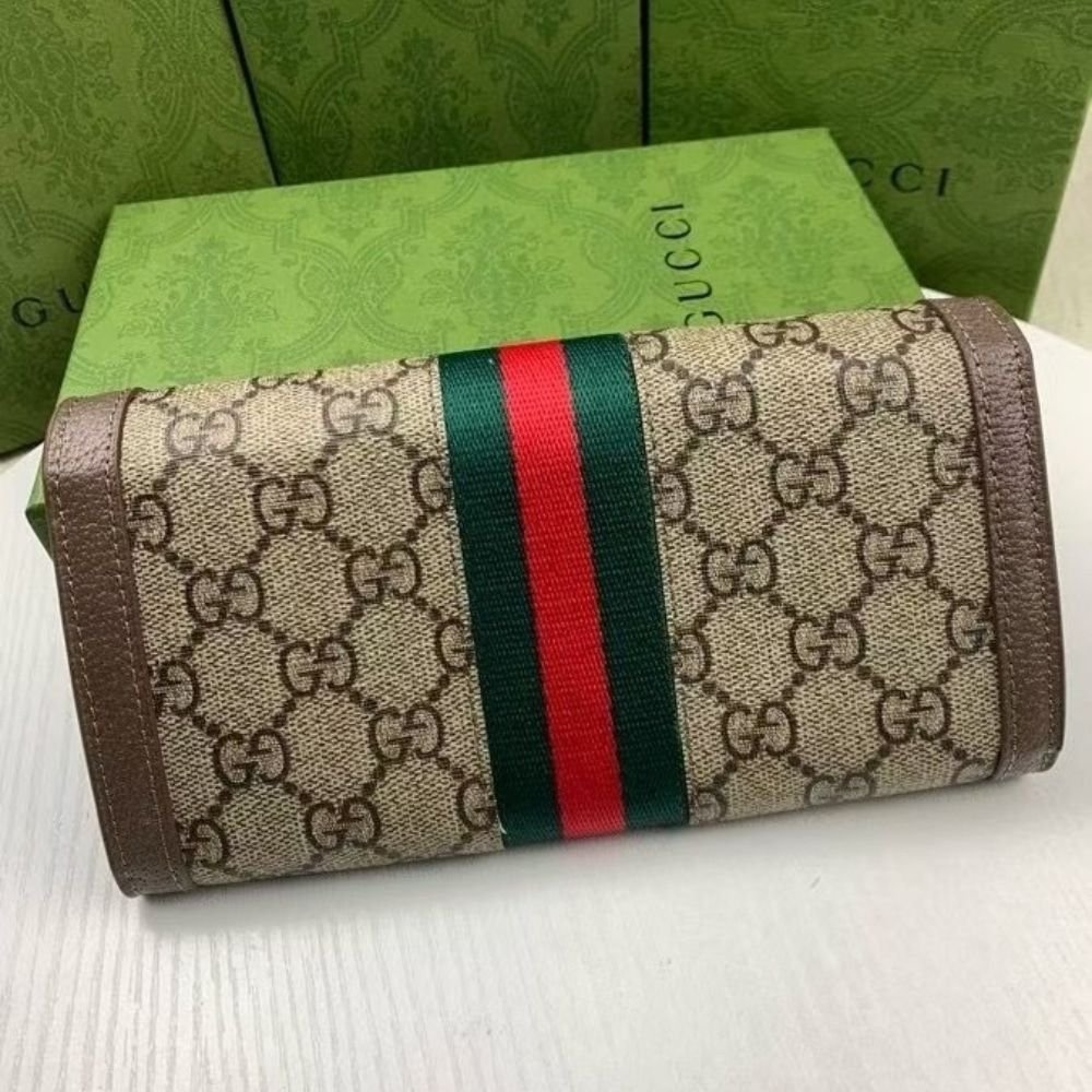 Gucci Ophidia Continental Wallet Brown Supreme 19Cm 523153 96LWG 8745
