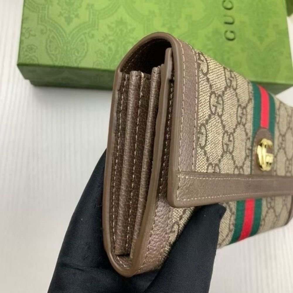 Gucci Ophidia Continental Wallet Brown Supreme 19Cm 523153 96LWG 8745