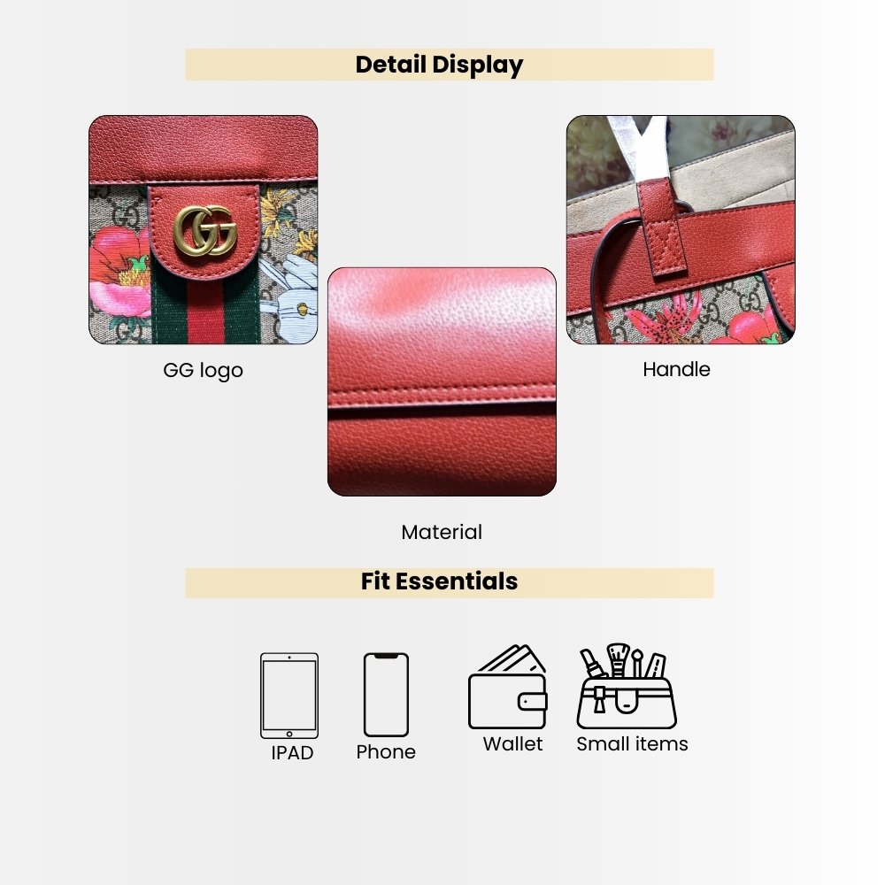 Gucci Ophidia GG Flora Large Tote Bag In Red 44cm