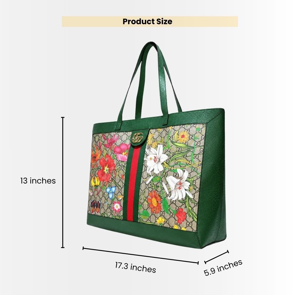 Gucci Ophidia GG Flora Large Tote Green 44Cm