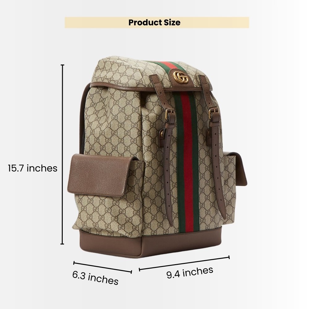Gucci Ophidia GG Medium Large Backpack Beige And Ebony 40Cm 598140 HUHAT 8564