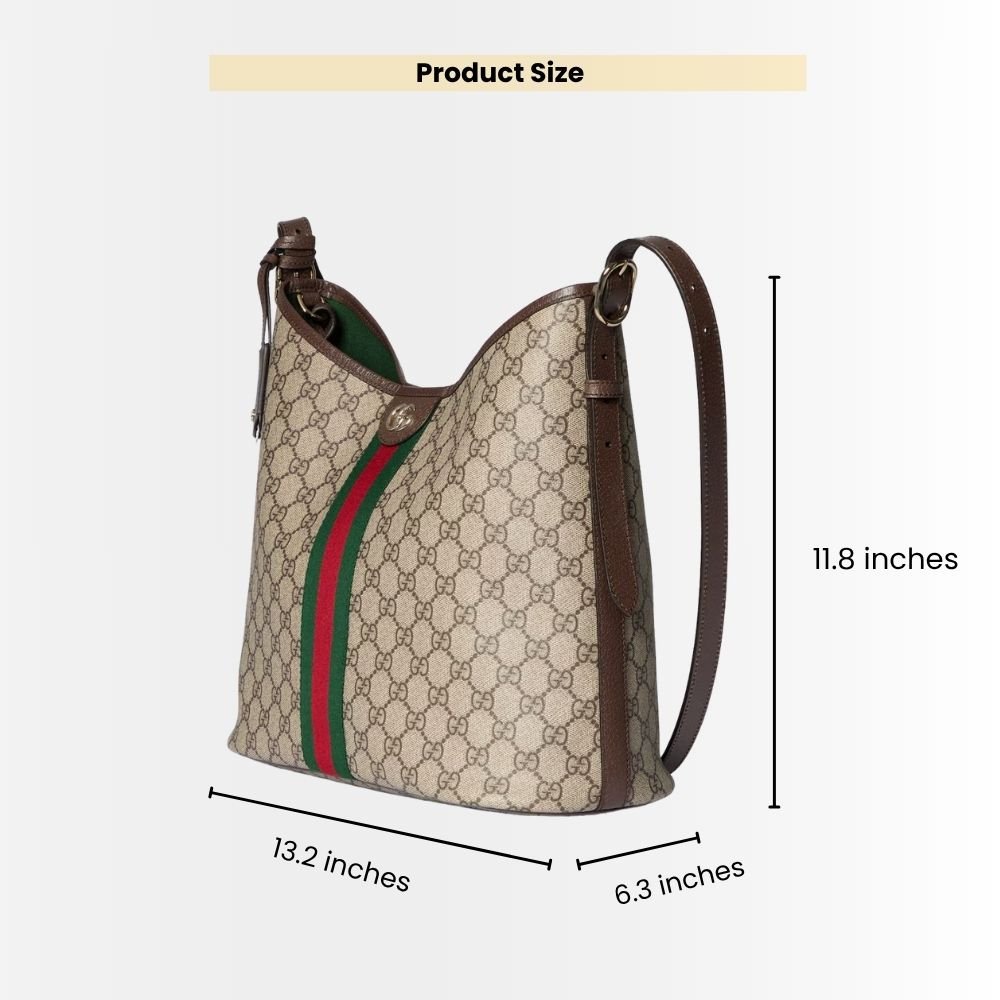 Gucci Ophidia Large Shoulder Bag Beige And Dark Brown 33Cm 836871 FAE0K 9853