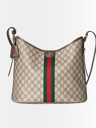 Gucci Ophidia Large Shoulder Bag Beige And Dark Brown 33Cm ‎836871 FAE0K 9853