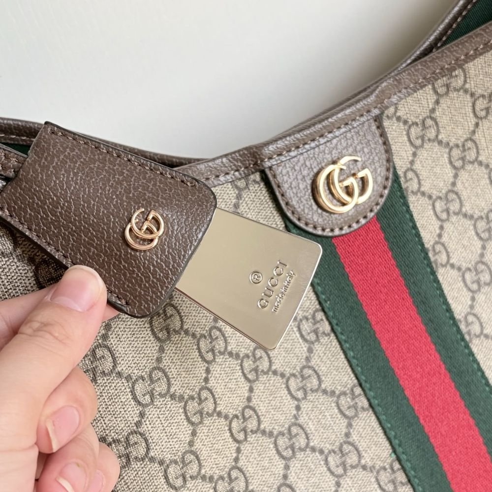 Gucci Ophidia Large Shoulder Bag Beige And Dark Brown 33Cm 836871 FAE0K 9853