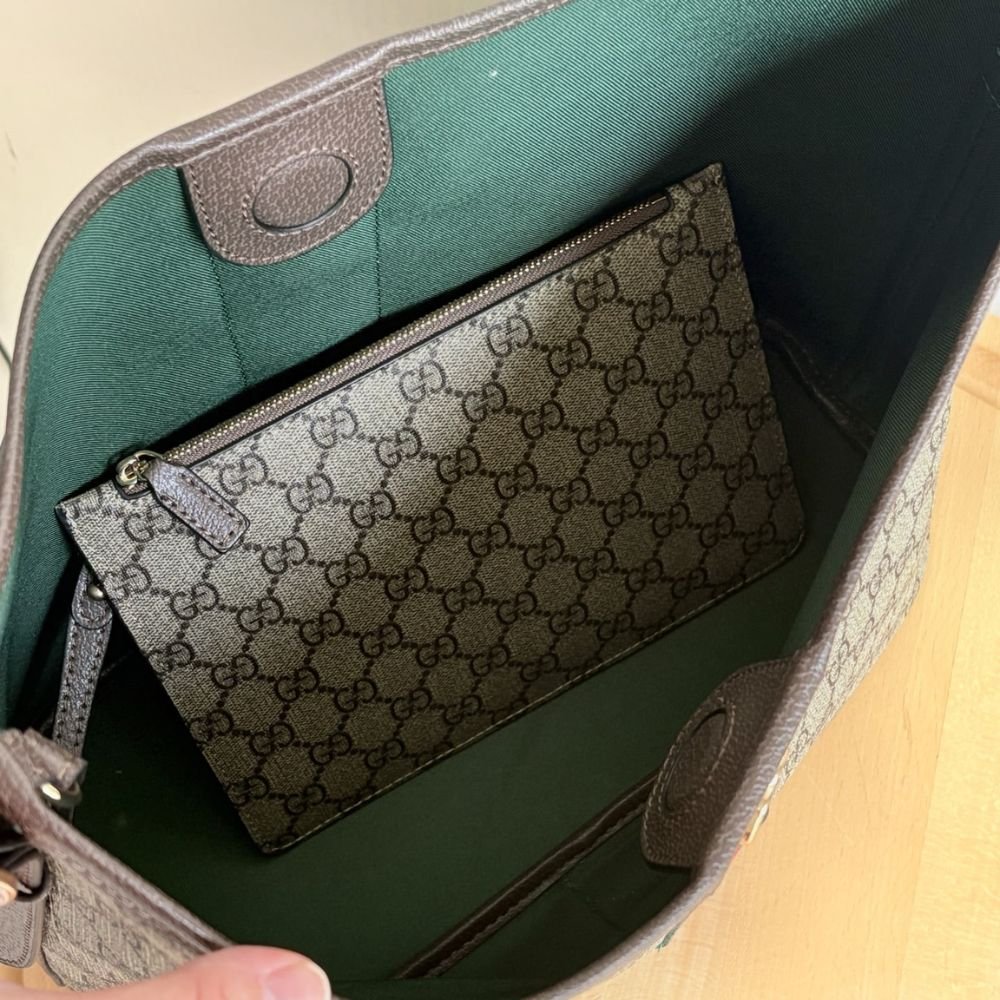 Gucci Ophidia Large Shoulder Bag Beige And Dark Brown 33Cm 836871 FAE0K 9853