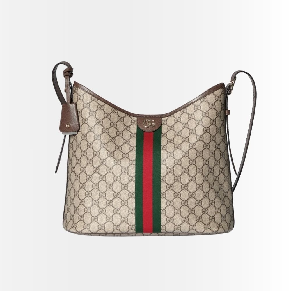 Gucci Ophidia Large Shoulder Bag Beige And Dark Brown 33Cm 836871 FAE0K 9853