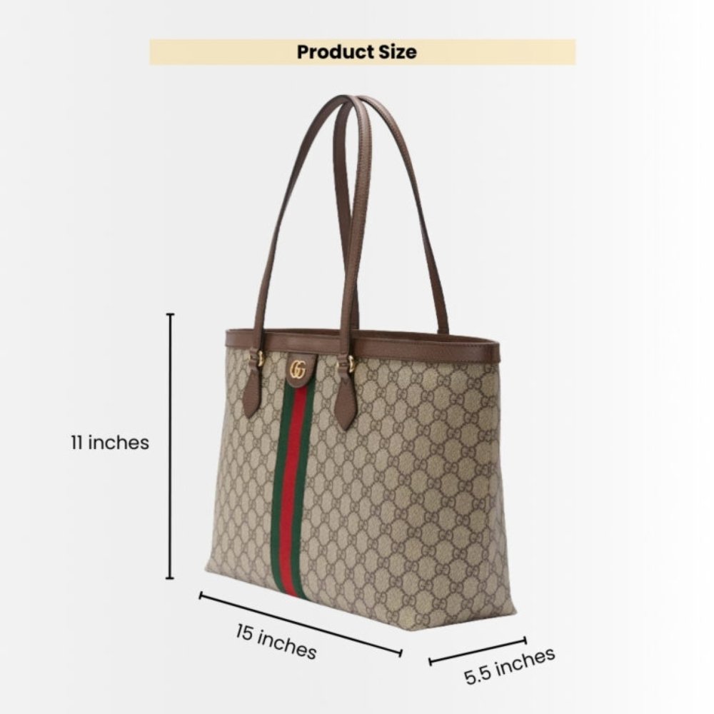 Gucci Ophidia Large Tote Bag Beige and Dark Brown GG Supreme 38Cm 631685 96IWB 8745