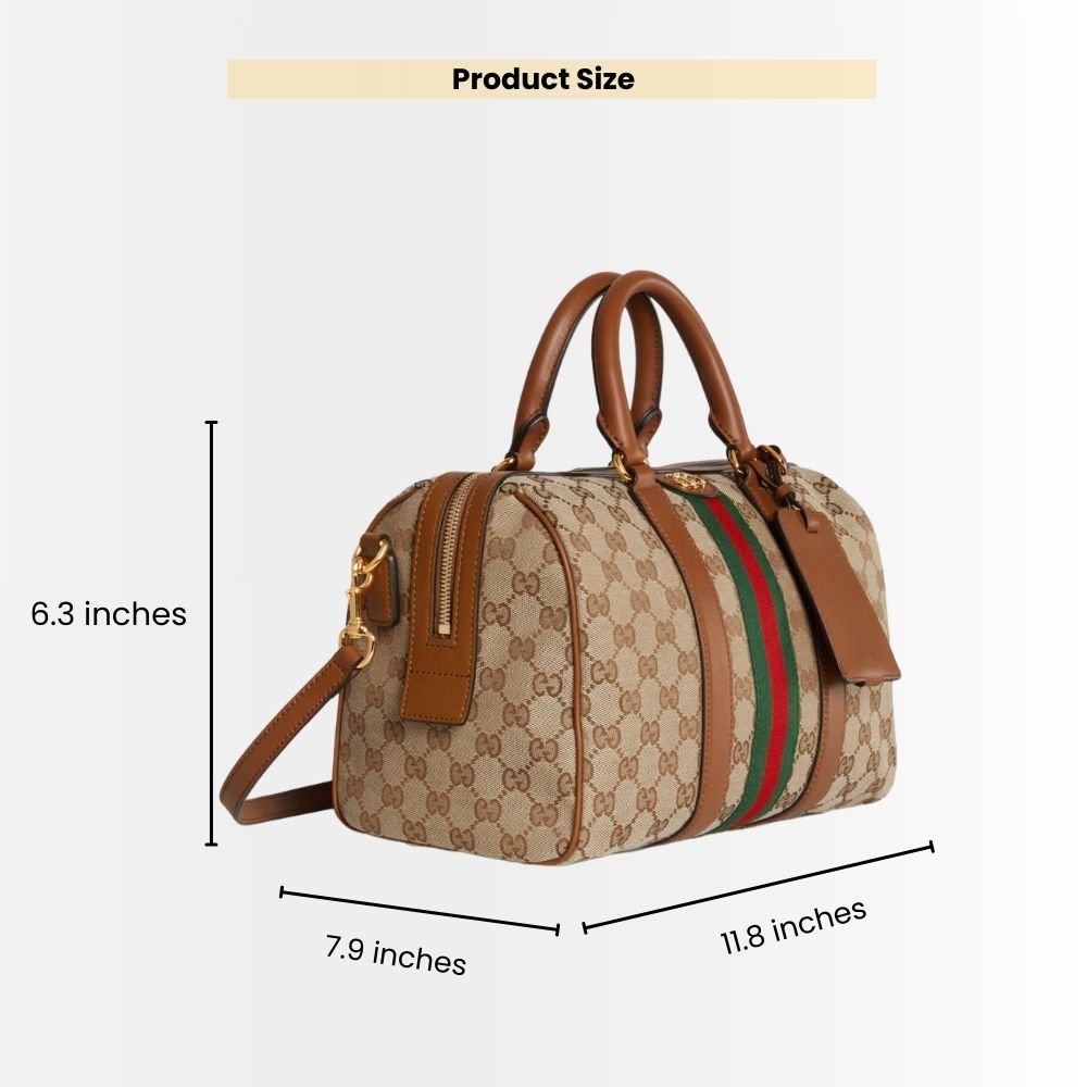 Gucci Ophidia Medium Boston Bag Beige And Brown GG Canvas 30Cm 857595 FAFUF 9870