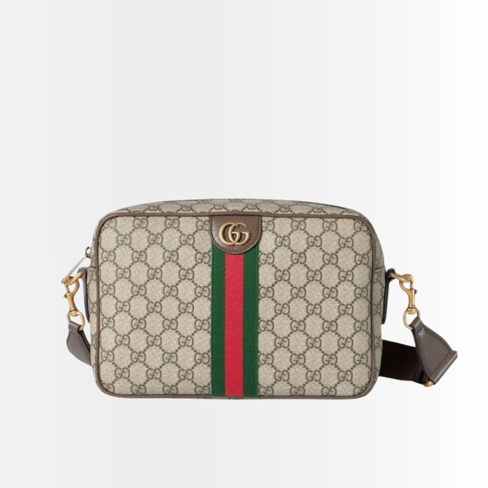 Gucci Ophidia Medium Crossbody Bag Beige And Dark Brown 28Cm 834468 FAEOF 9745