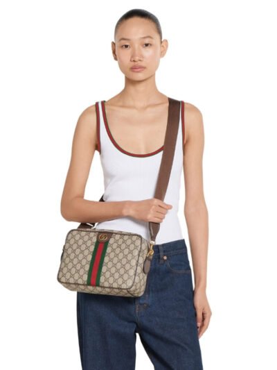 Gucci Ophidia Medium Crossbody Bag Beige And Dark Brown 28Cm 834468 FAEOF 9745