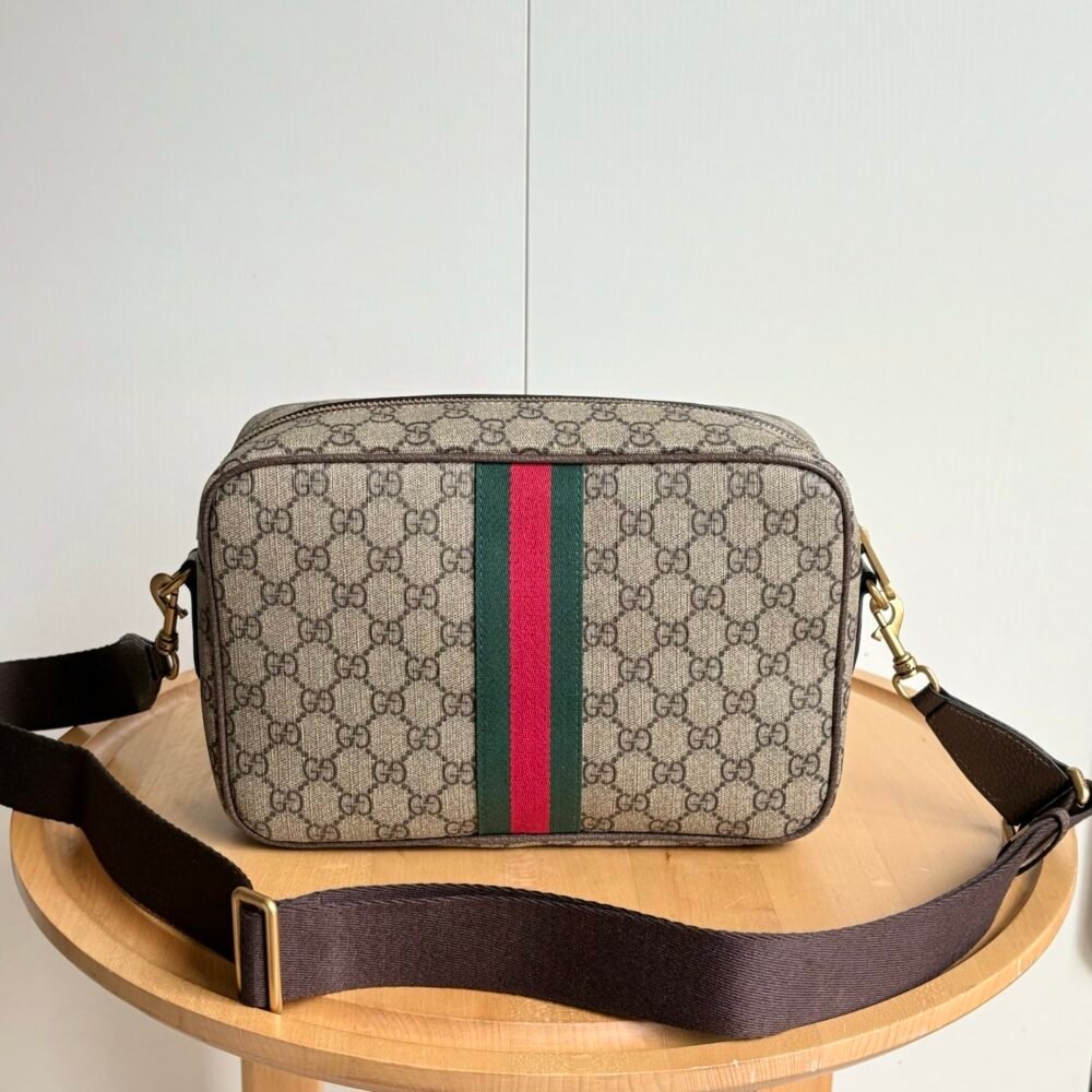 Gucci Ophidia Medium Crossbody Bag Beige And Dark Brown 28Cm 834468 FAEOF 9745