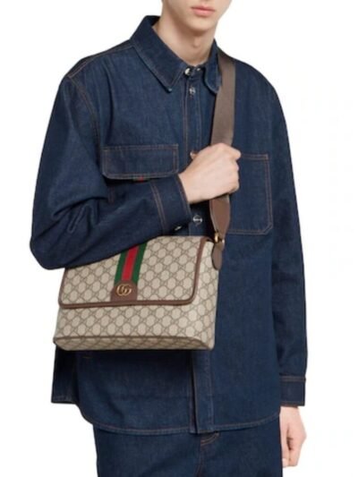Gucci Ophidia Medium Messenger Bag Beige And Ebony 28Cm 761741 FAJCQ 9741
