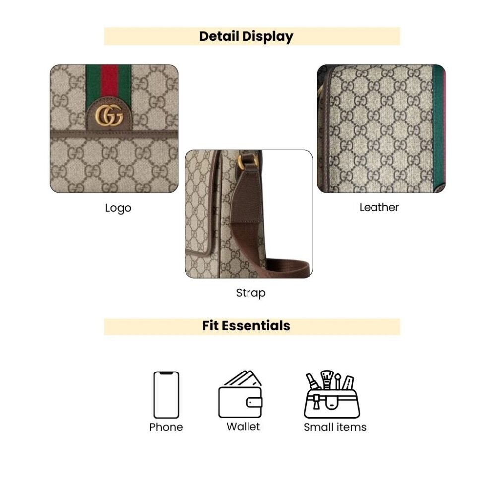 Gucci Ophidia Medium Messenger Bag Beige And Ebony 28Cm 761741 FAJCQ 9741