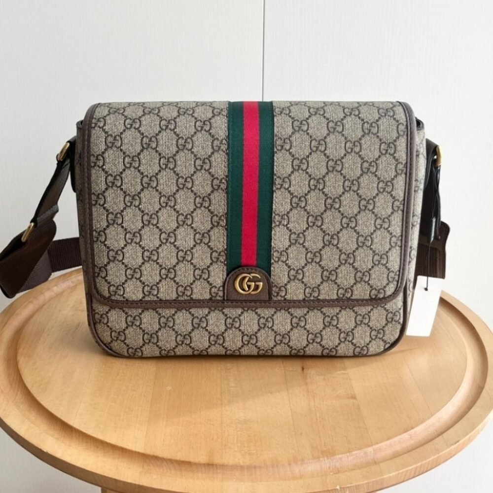 Gucci Ophidia Medium Messenger Bag Beige And Ebony 28Cm 761741 FAJCQ 9741