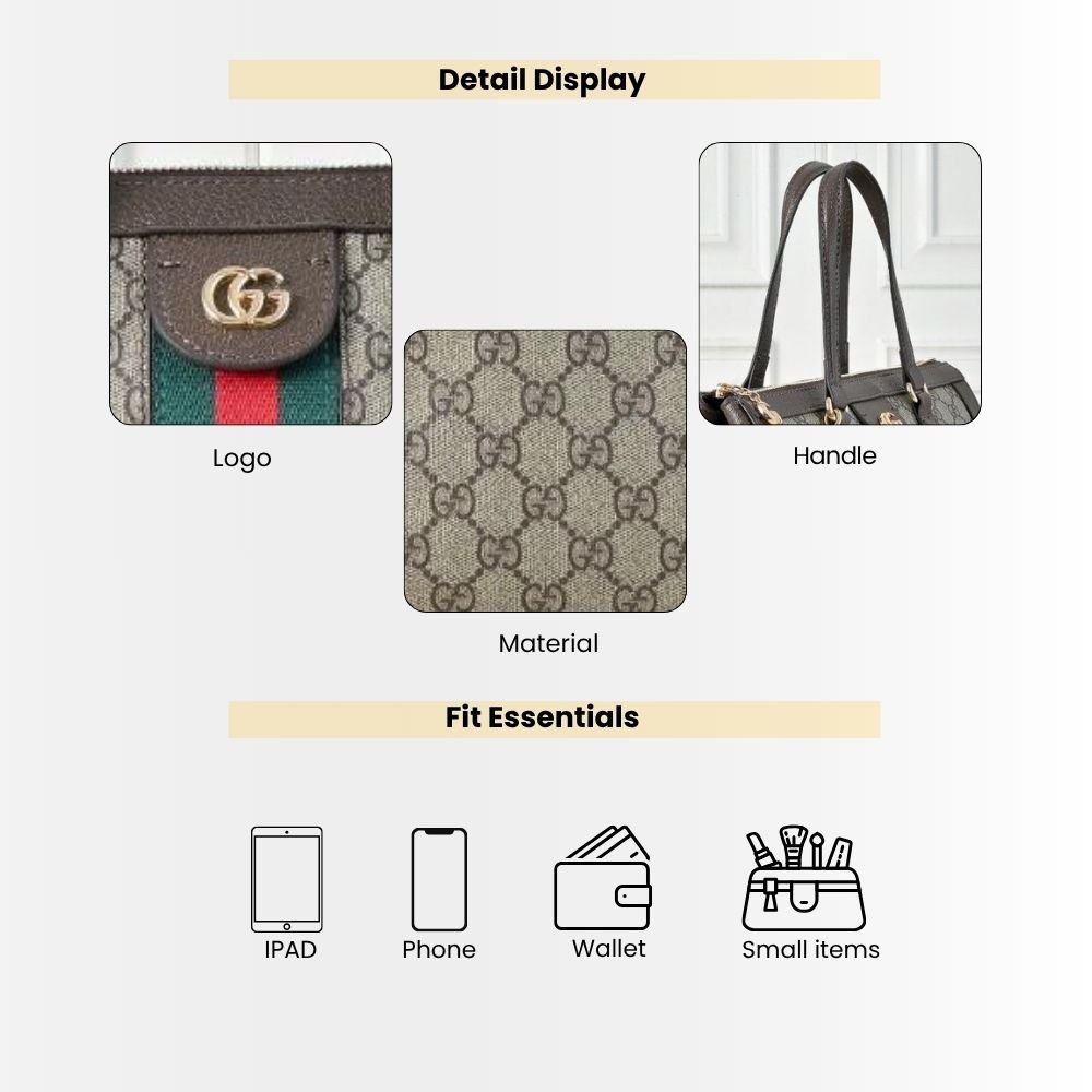 Gucci Ophidia Medium Tote Bag Beige Ebony 33cm 524537 K05NB 8745
