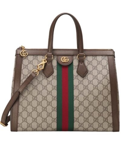 Gucci Ophidia Medium Tote Bag Beige Ebony 33cm 524537 K05NB 8745
