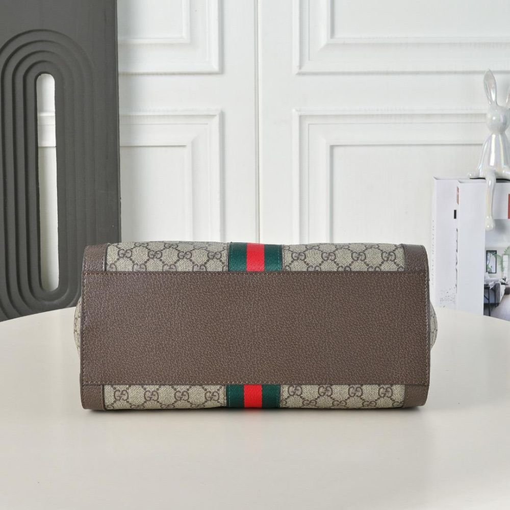 Gucci Ophidia Medium Tote Bag Beige Ebony 33cm 524537 K05NB 8745